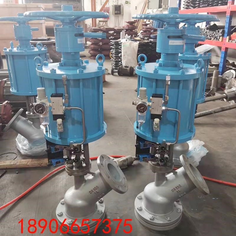 生产气动放料阀不锈钢上展下展卸料阀TY64F5F-16P-DN50Y型截止阀