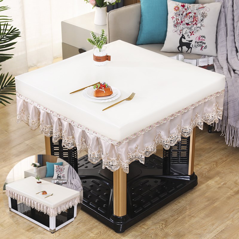 烤火桌皮罩防水h防油方桌罩防尘茶几桌布罩正方形电炉罩取暖桌皮