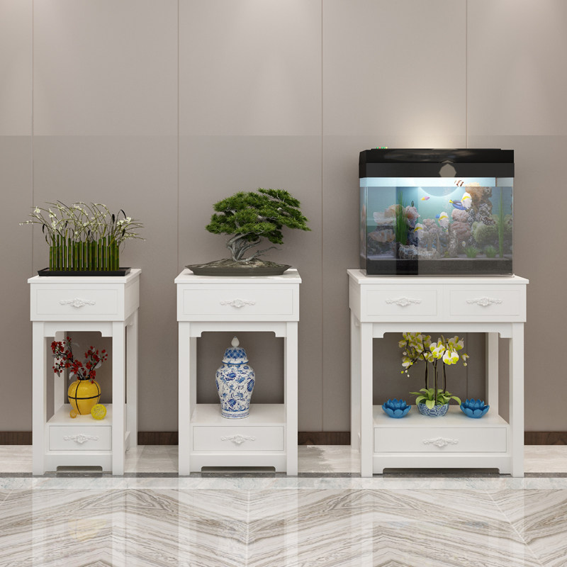 现代简约鱼缸底架花架子室t内客厅阳台落地实木鱼缸底座底柜置物