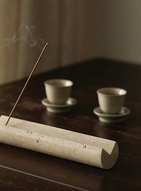 大理石线香香插家用室内复古中式檀香禅意高O级感创意熏香底座托