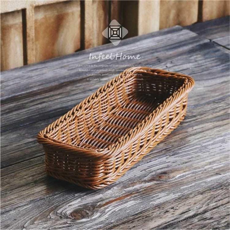 塑料藤编筷篮子日式筷子盒勺子y刀叉收纳盒家用筷笼沥水厨房餐具