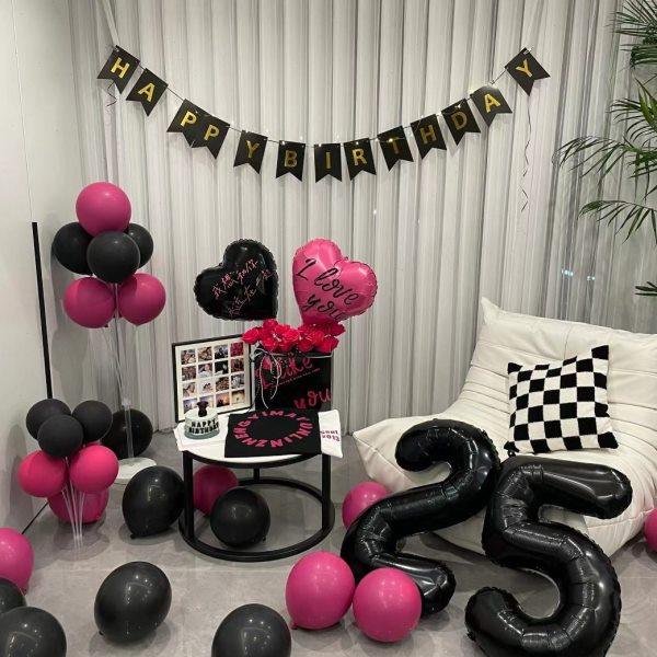 生日装饰布置黑粉气球房间惊喜氛围感场景快乐拍照道具女孩朋友,节庆用品/礼品,装扮布置套餐,淘宝优惠券,粉丝福利购,淘宝优惠卷
