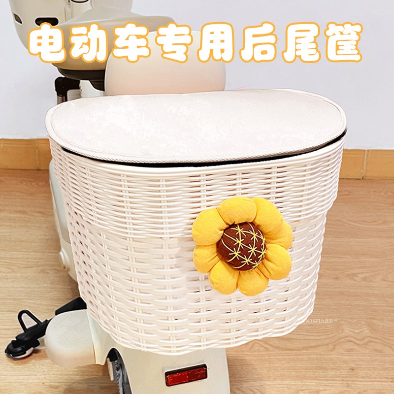 电动车后车筐大容k量2025新款田园风电动车后尾挂篮充电器收纳神