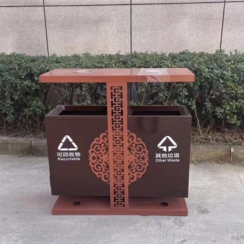 室外二分类仿古垃圾m桶不锈钢环卫果皮箱小区市政景区公共学校定