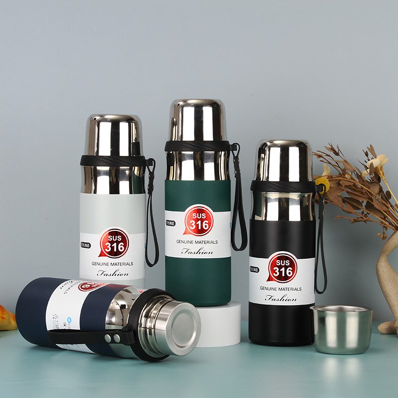 大容量保温杯带茶漏户外运动旅行壶316不锈钢全钢盖吊带Z水壶HH-