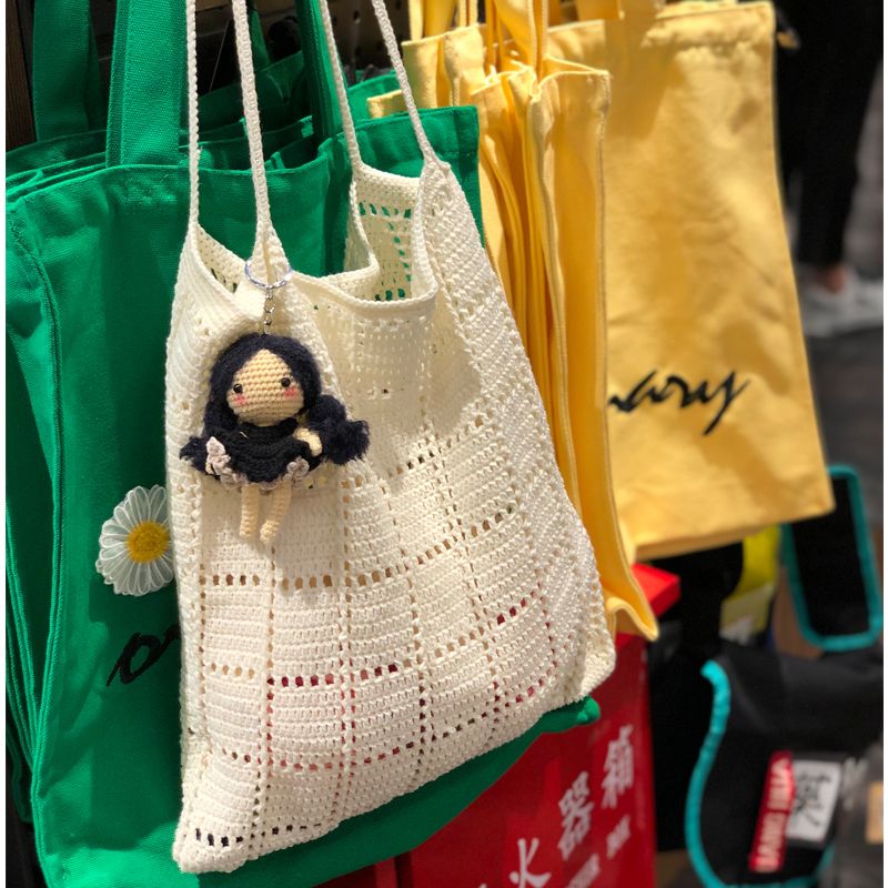 编织方糖包包材料钩针编织包闺蜜包diy可爱包单肩包孕妈手工