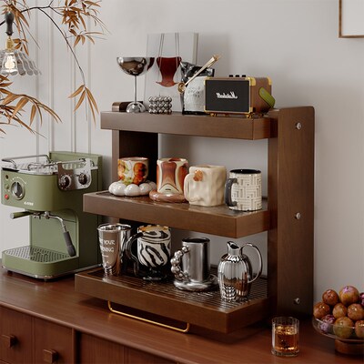 瑞象杯架实木杯子水杯收纳置物架咖啡杯收纳架中古桌面茶杯放置柜