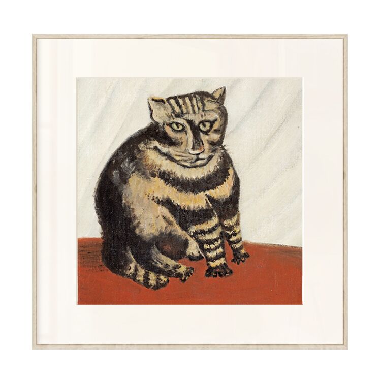 小橙子 猫 卢梭日式挂画餐厅民宿和风装饰画正方形画卧室咖啡馆图片