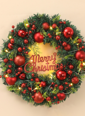 耶诞花环 30/40/50cm耶诞门挂藤环商场酒店橱窗挂饰耶诞节装饰品