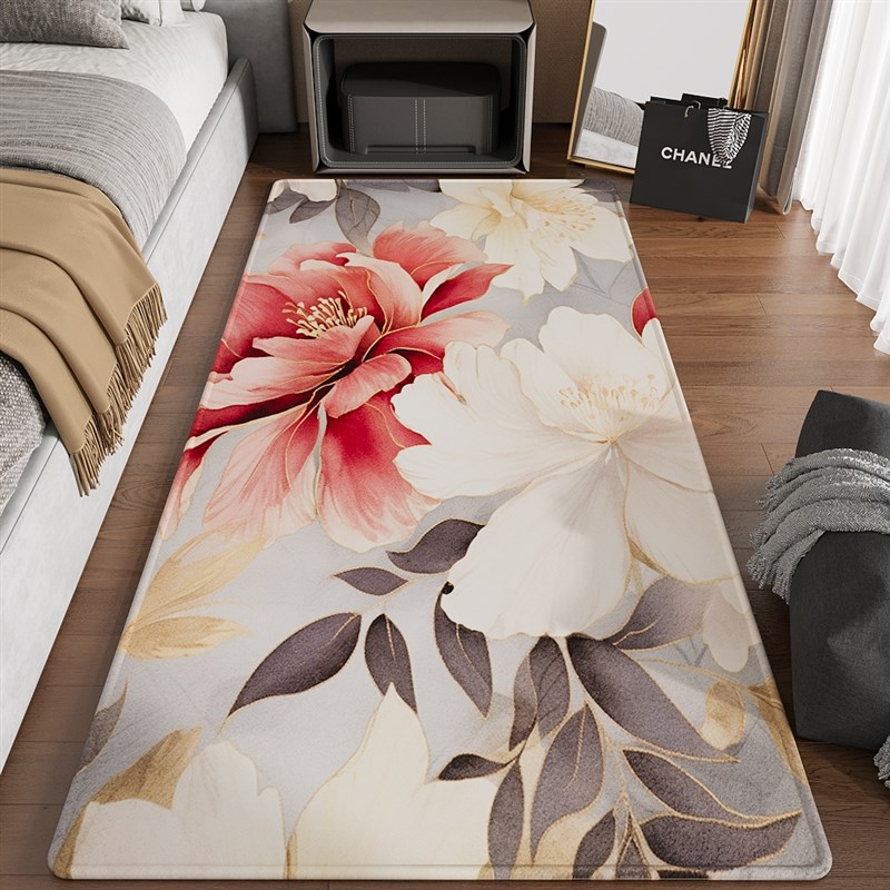 床边专用地毯卧室高级感防水免洗可擦脚垫客厅房间床边毯床前地垫