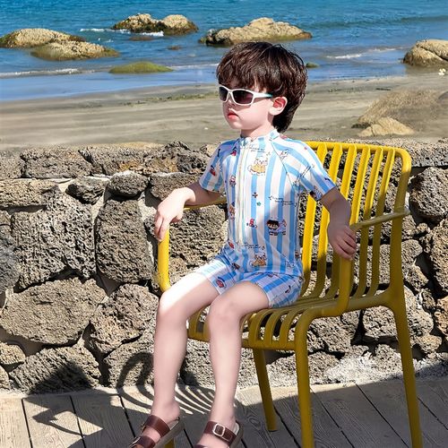 男童连体泳衣新款儿童卡通专业训练游泳衣小男孩宝宝海边度假泳装