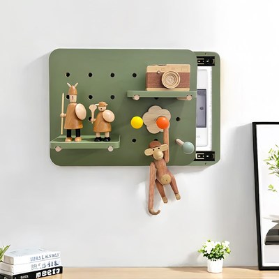 实木洞洞板电表箱遮挡盖板置装饰画置物架挂件左右推拉大尺寸定制