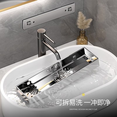 卫生间置物架304不锈钢免打孔墙上壁挂式浴室洗漱台洗澡间收纳架