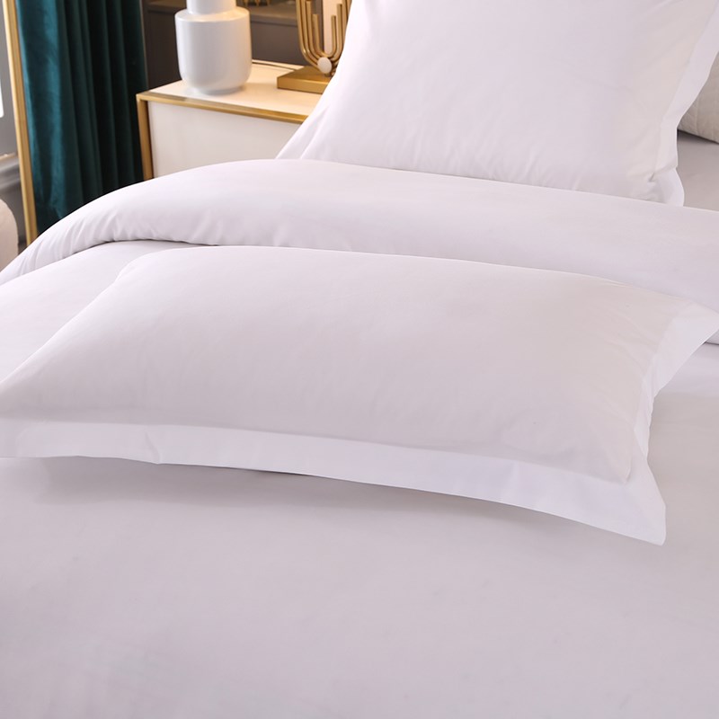 酒店布草宾馆四件套床上用品民宿纯白色床单被套旅馆旅社床品套件