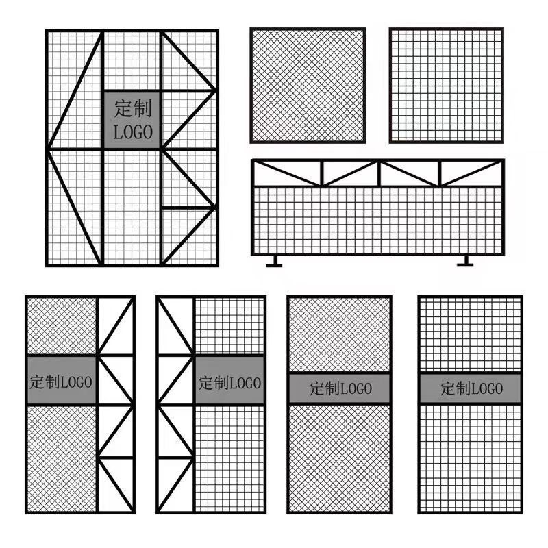 定制铁艺菱形网格装饰吊顶隔断屏风加粗铁丝网片背景墙展示架加厚