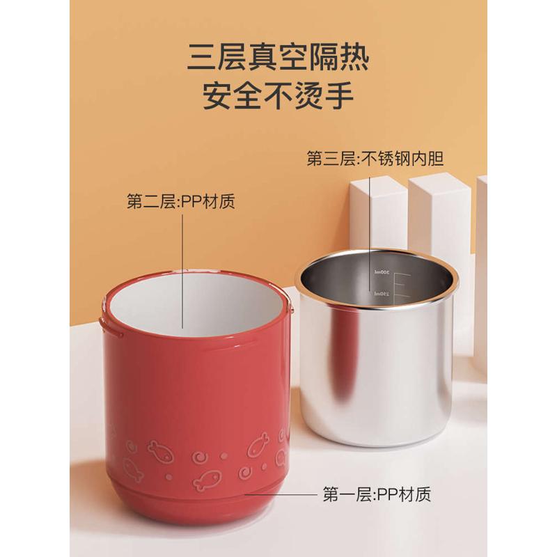 宝宝喝汤吸管碗婴儿喝粥神器大童冲牛奶粉杯3岁以上带盖刻度2防
