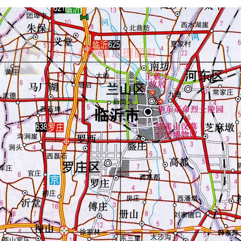 2024新款 超大巨幅 临沂市墙贴 交通行政区划图 装饰画海报地图