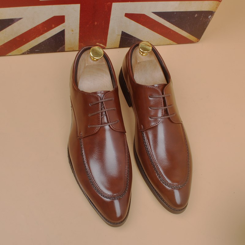 男士商务正装办公室漆皮皮鞋黑色亮皮尖头韩版潮流发型师英伦男鞋