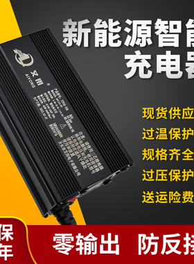 电动车锂电池充电器48V60V72V84V5A10A快慢调节智能锂电池充电器