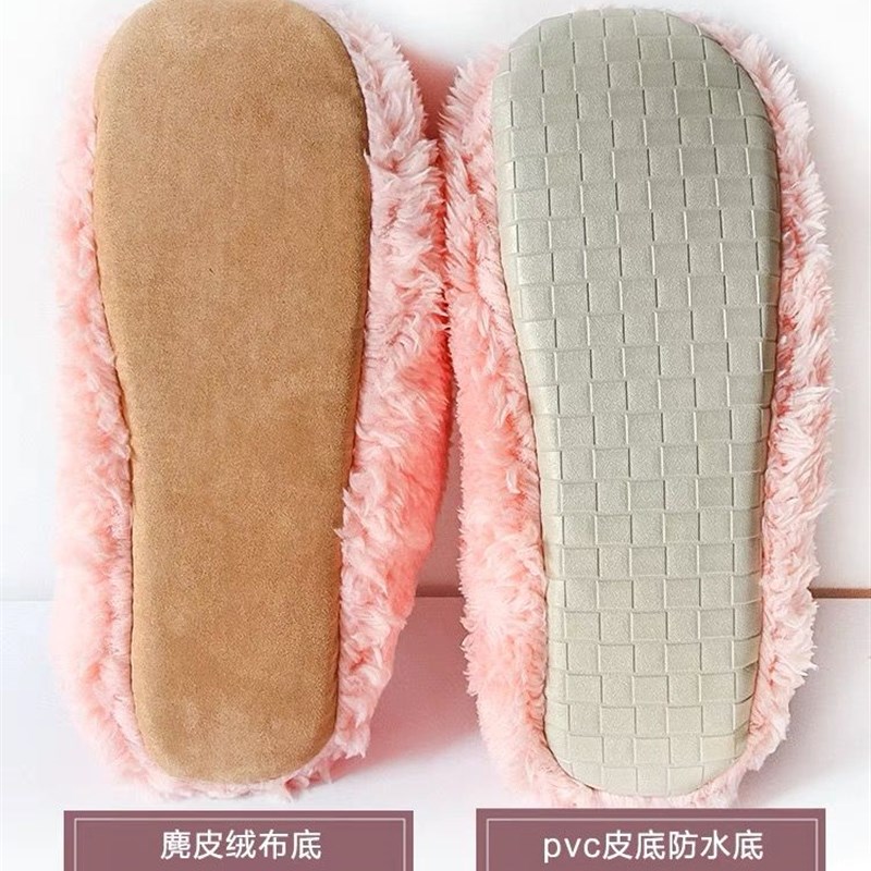 日式冬天棉拖鞋女包跟保暖室内包脚木地板静音软底月子鞋家用男士