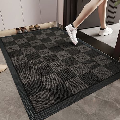 入户门地垫高端灰色别墅大门口进门脚垫耐脏免洗家用玄关防滑地毯
