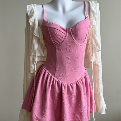 2025新款连体少女心学生泳衣两件套保守显瘦遮肉温泉度假泳衣7408