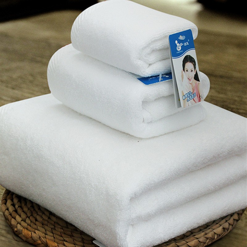 纯白色毛巾浴巾方巾三件套加大纯棉成人男酒店洗浴套巾女加厚吸水
