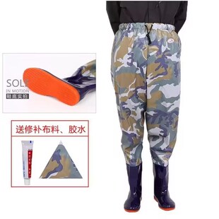 高筒雨鞋男女过膝长水鞋半身齐腰下水裤钓鱼捕鱼靴水库防水裤雨靴