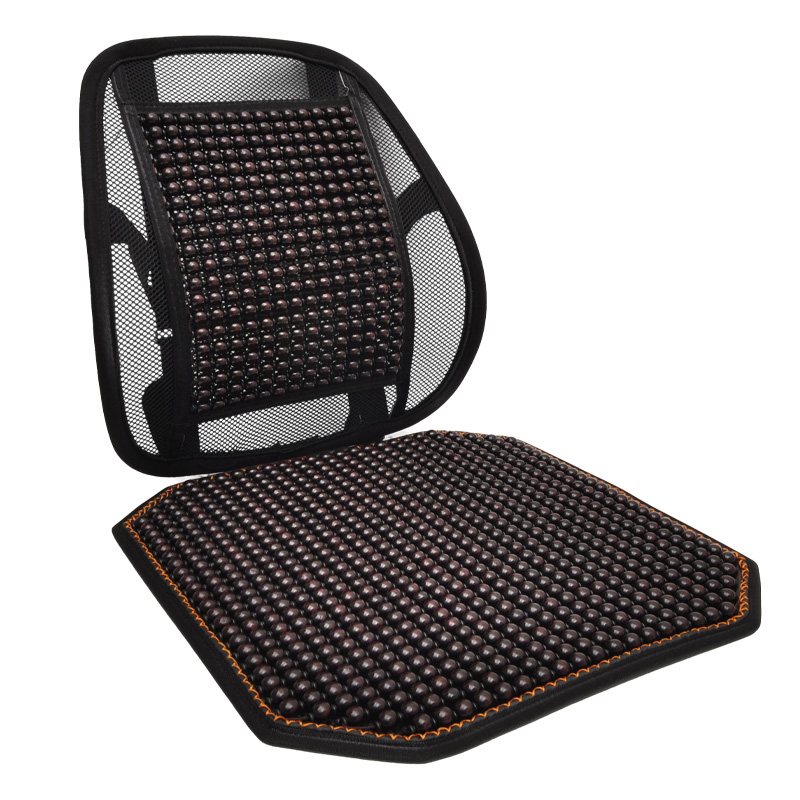 腰靠夏季木珠透气坐垫靠垫一体办公室久坐椅子垫靠背汽车护腰靠垫