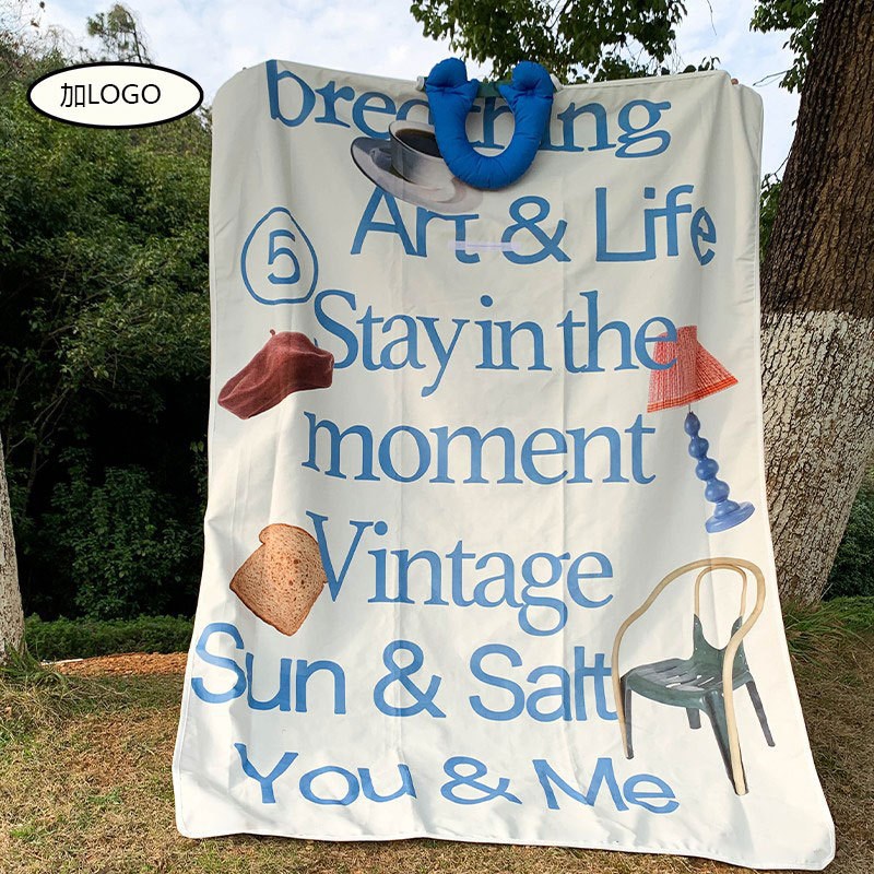 可折叠野餐垫填充棉提手防潮垫户外便携防水野餐布春游坐垫ins风