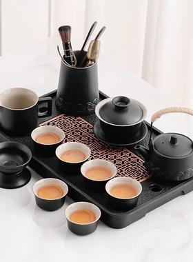 高档功夫茶具套装家用022新款中式56127简5约陶瓷茶壶茶杯盖碗茶