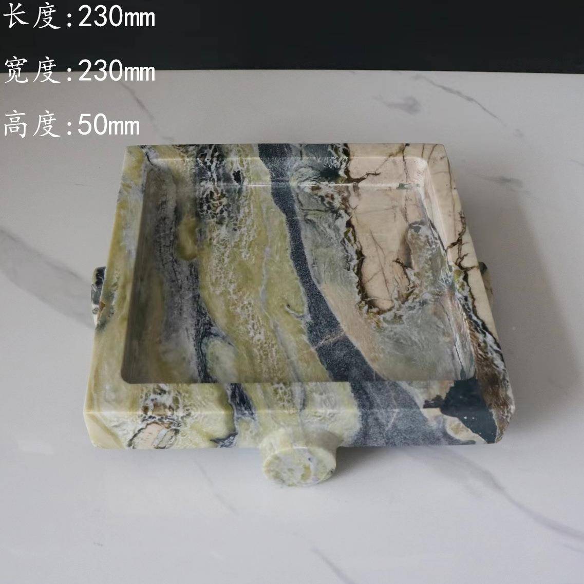 大理石水果托盘厅拍道具摆件酒民宿茶照馆KSD餐厅客家居装饰店品