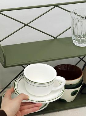 墨绿色房铁艺收纳HM2022架ins风厨置物洗手间架双层储家物架用杂