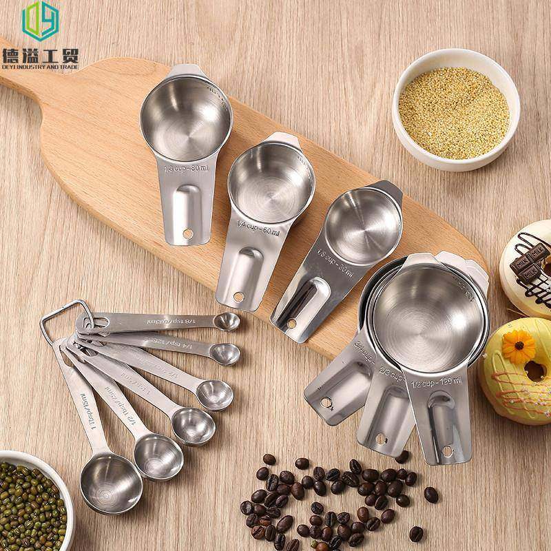 无品牌/现度量货烘焙量量勺杯304不锈钢带刻量匙13件套果粉勺计勺,五金/工具,轴承装卸工具,淘宝优惠券,粉丝福利购,淘宝优惠卷