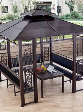 户外凉子葡院萄架庭34941亭遮阳棚架木屋别墅顶民宿秋千楼花园