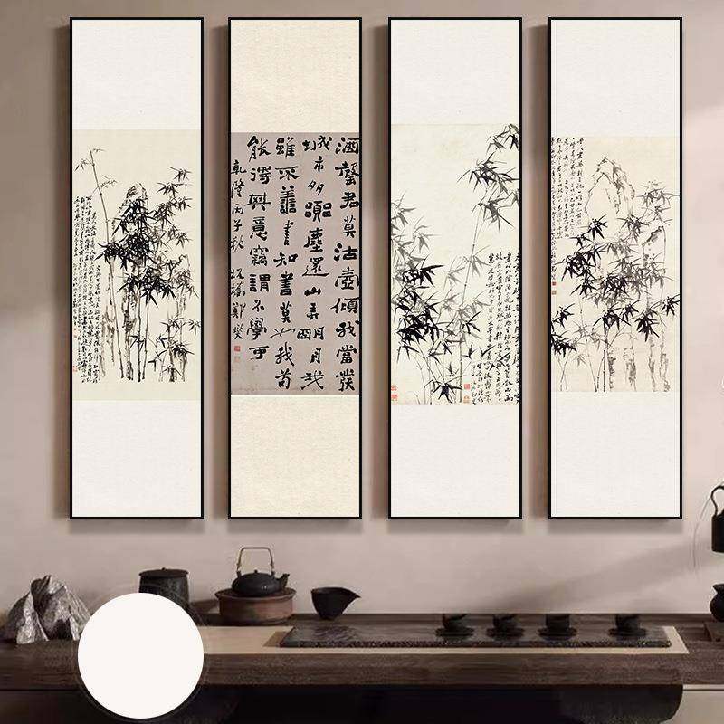 新室中式餐过厅茶装饰客SWE画厅书房挂画玄关走廊道壁画郑板桥竹,家居饰品,国画,淘宝优惠券,粉丝福利购,淘宝优惠卷