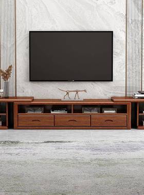 胡桃木实茶几电视31079柜组合现代中视式客厅家具地柜机原木简约