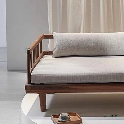 新中式KTJ实宿木白蜡木黑胡桃复古家罗汉床酒店民办客公室用厅贵