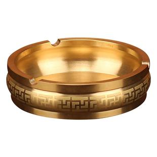 中黄铜烟灰新中式 大号灰缸国风高927客厅茶桌家端用办缸公室铜制