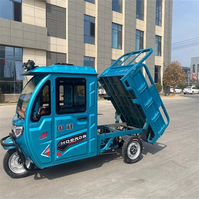 半封闭式电动三轮车货车t载重王货运车农用拉货油电两用电瓶车
