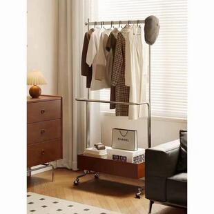 衣帽架无品牌/收中古约落子地可简移动可纳高档家用卧室不锈钢实