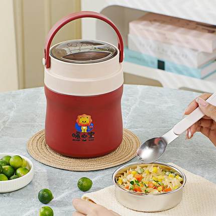 3XB-1.004不锈真钢空提锅上班小便携汤桶保饭桶学生便当巧盒送饭