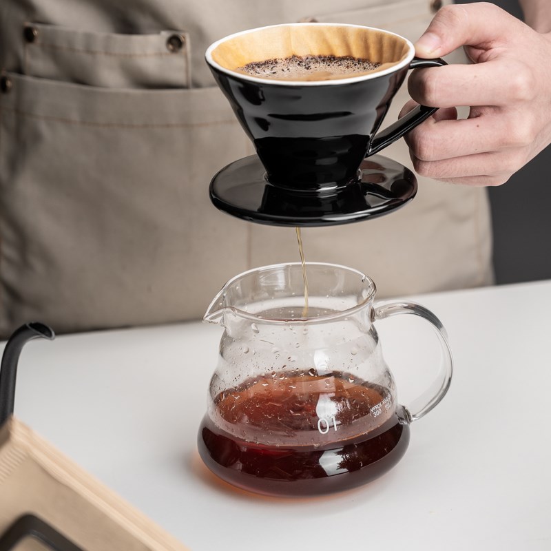 轻享手冲咖啡套装陶瓷滤杯高硼硅玻璃分享壶控流304X不锈钢手冲壶