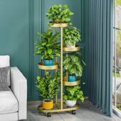 花内架阳台置HJ m623c物架铁艺花盆托架室厅落地式 轻客多奢层移动