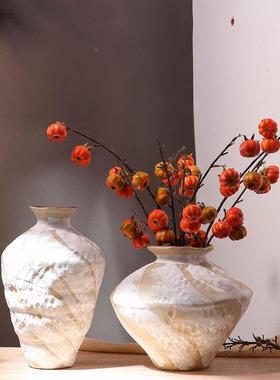 黑白陶厅器瓷新中式花瓶客KXB摆件插花干花博古架电视玄关装柜饰