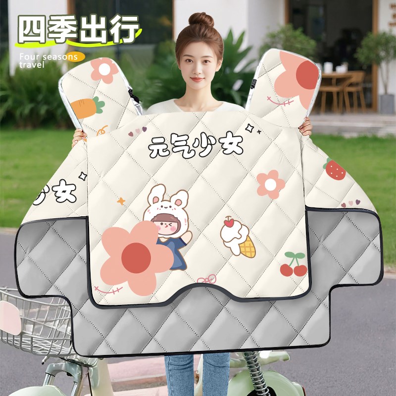 电动摩托车挡风被四季通用双面防水电瓶冬加厚2P025新款春秋防雨