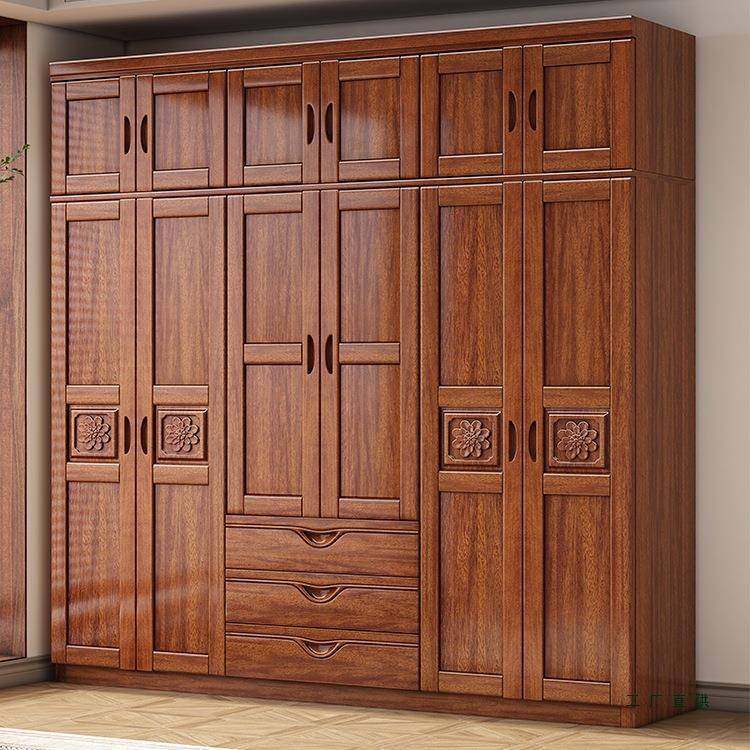 衣新式实985木中柜家用卧室小户型原三四五六门木储物柜大衣橱爆