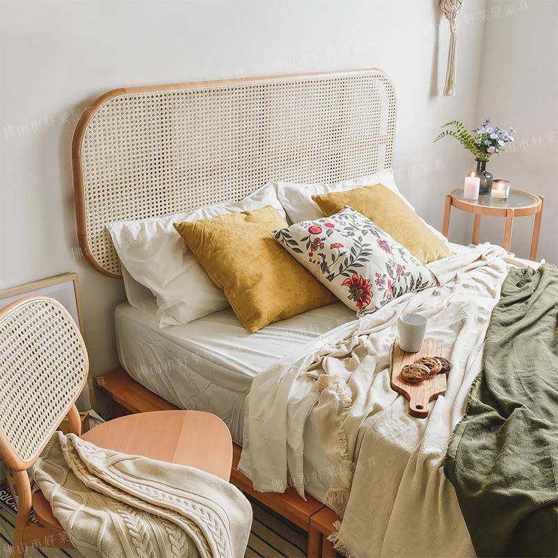 实木床头民编宿酒板店客栈房样板床头943装饰藤床靠背简约日式,基础建材,脚轮/万向轮,淘宝优惠券,粉丝福利购,淘宝优惠卷