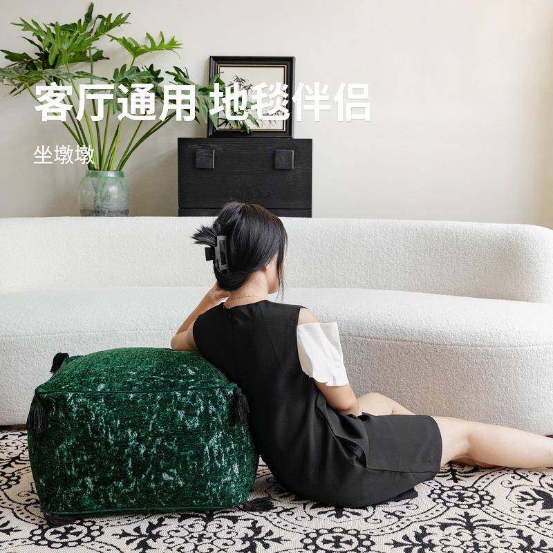 法母式中国风祖绿蒲团坐墩脚轻TOY奢客厅卧室人地毯踏坐凳懒沙发,居家布艺,美臀垫/保健坐垫,淘宝优惠券,粉丝福利购,淘宝优惠卷