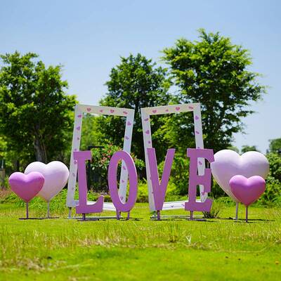 户外玻爱心雕塑公园景璃区商场美陈tb-74070装饰品网红相打卡钢LO